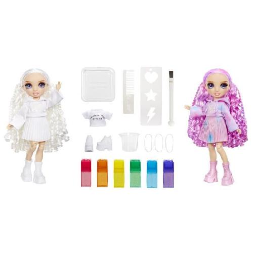 Poupee Rainbow High - Water Color - 1 poupée mannequin (Violet) de 27cm - 2 tenues et accessoires a personnaliser - Colore tes cheveux