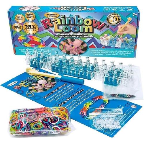 Jeu De Creation De Bijoux Rainbow Loom Original - Bandai - Métier a tisser avec 600 élastiques - CD00001