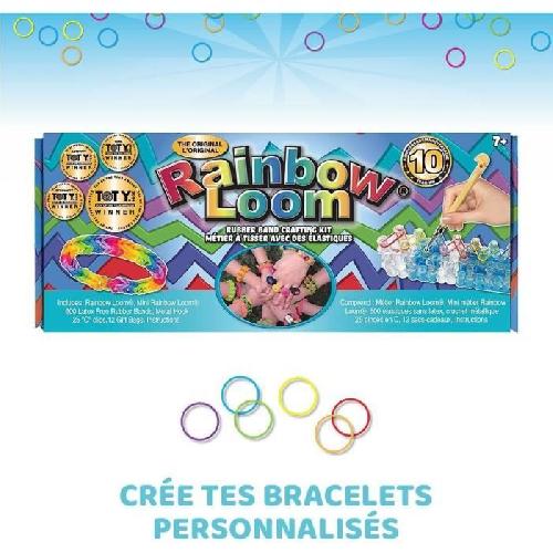 Jeu De Creation De Bijoux Rainbow Loom Original - Bandai - Métier a tisser avec 600 élastiques - CD00001