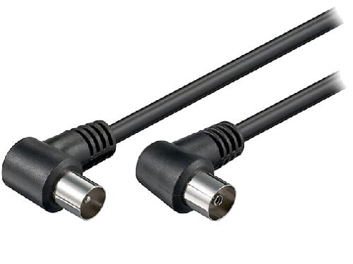Cable - Adaptateur - Reglage Antenne - Parabole Rallong antenne coaxial - 1.5m - Coude - Noir