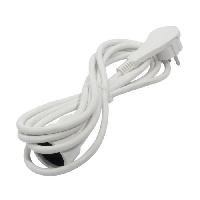 Rallonge CHACON Prolongateur HO5VVF 3 x 1.5 mm²- 3 m - Avec fiche plate - Blanc