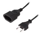Cable D'alimentation Rallonge reseau- Prises- 1- noir- 1m