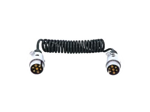 Connectique Remorque Rallonge Spirale 3 Metres Pour Remorque 7 Broches Male-7 Broches Male