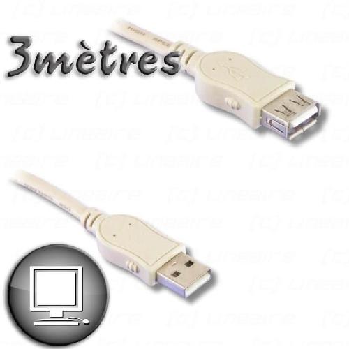 Cable - Connectique Pour Peripherique Rallonge USB 2.0 A Femelle vers A mAle 3m