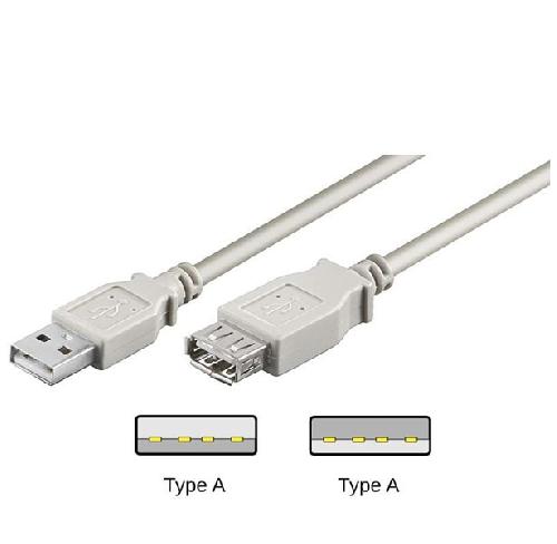 Cable - Connectique Pour Peripherique Rallonge USB 2.0 Hi-speed 5M - Gris