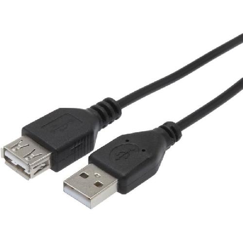 Cable - Connectique Pour Peripherique Rallonge USB 2.0 USB-A-USB-A - Male-Femelle - Noir - 3m