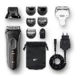 Rasoir electrique sans fil BRAUN Series 3 ShaveetStyle 3000BT - outil 3 en 1 avec tondeuse a barbe - Noir