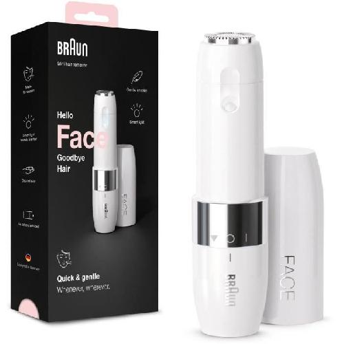 Rasoir Electrique Rasoir Visage electrique pour femme Braun Face Mini FS1000 - Fonction Smart Light - Blanc