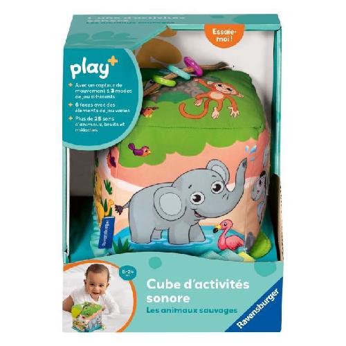 Table Activite - Jouet D'activite Ravensburger play+. Cube d'activités sonore - Les animaux sauvages . 0-12 mois. Premier âge. bébé