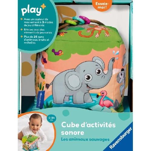 Table Activite - Jouet D'activite Ravensburger play+. Cube d'activités sonore - Les animaux sauvages . 0-12 mois. Premier âge. bébé