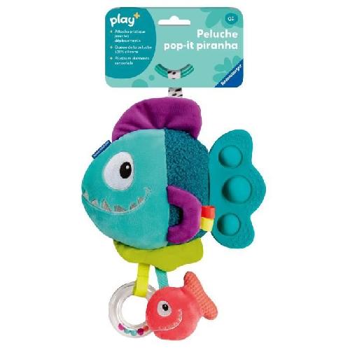 Table Activite - Jouet D'activite Ravensburger play+. Peluche pop-it - Piranha bleu. 6-36 mois. Premier âge. bébé