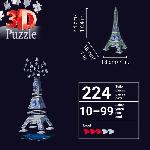 Puzzle Ravensburger-Puzzle 3D Tour Eiffel phosphorescente 50 ans-Des 10 ans-216p numérotées a assembler sans colle-Accessoires inclus-11591