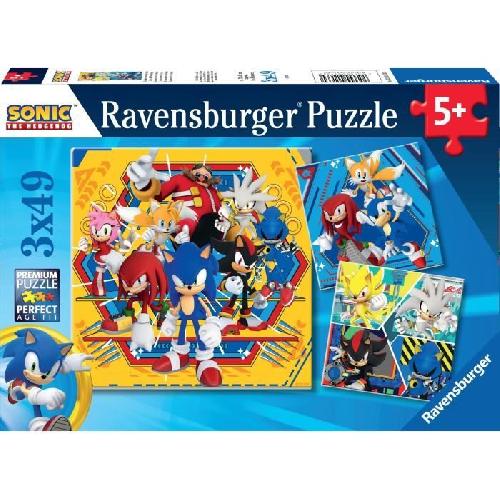 Puzzle Ravensburger-Puzzles 3x49 pieces - Les aventures de Sonic-4005555011330-A partir de 5 ans