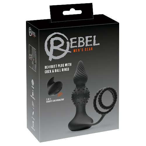 Plugs et godes Anal Rebel Plug anal Radiocommande avec anneaux peniens et boules