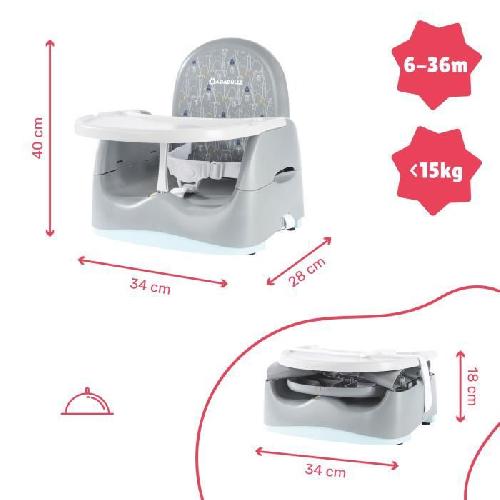 Rehausseur - Siege De Table Rehausseur Nomade BADABULLE - Modele : ours - Pliage Compact - Universel - De 6 a 36 mois