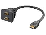 Cable - Connectique Pour Peripherique Repartiteur de signal HDMI femelle x2.HDMI male 0.1m noir