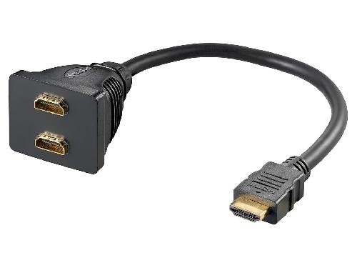 Cable - Connectique Pour Peripherique Repartiteur de signal HDMI femelle x2.HDMI male 0.1m noir