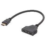 Repartiteur HDMI male HDMI femelle x2 noir