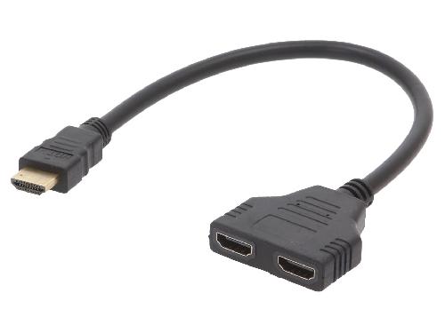 Cable - Connectique Pour Peripherique Repartiteur HDMI male HDMI femelle x2 noir