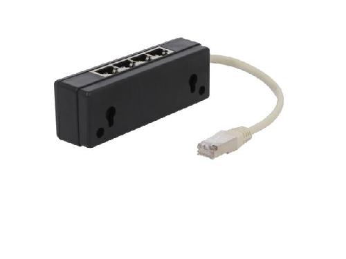 Cable - Connectique Pour Peripherique Repartiteur Modulaire RJ45 1 entree 4 sorties - Noir