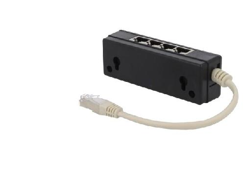 Cable - Connectique Pour Peripherique Repartiteur Modulaire RJ45 1 entree 4 sorties - Noir