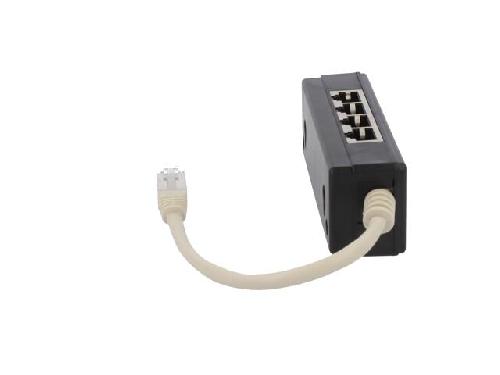 Cable - Connectique Pour Peripherique Repartiteur Modulaire RJ45 1 entree 4 sorties - Noir