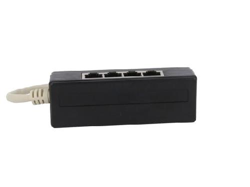 Cable - Connectique Pour Peripherique Repartiteur Modulaire RJ45 1 entree 4 sorties - Noir