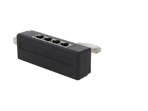 Cable - Connectique Pour Peripherique Repartiteur Modulaire RJ45 1 entree 4 sorties - Noir