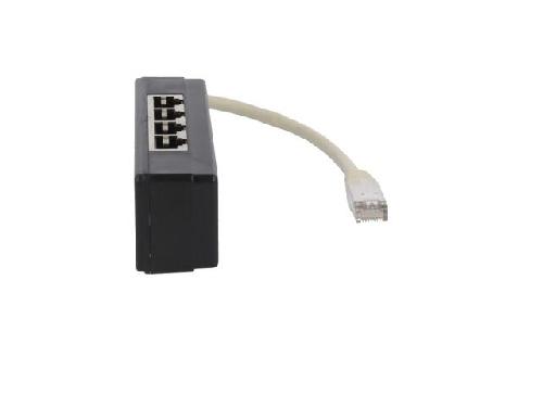 Cable - Connectique Pour Peripherique Repartiteur Modulaire RJ45 1 entree 4 sorties - Noir