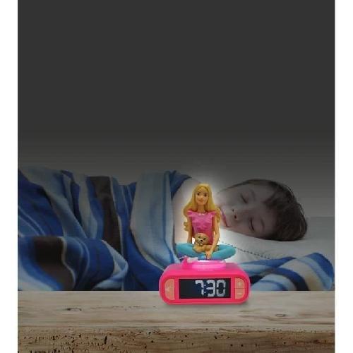 Reveil Enfant Réveil digital avec veilleuse lumineuse. Barbie en 3D. et effets sonores