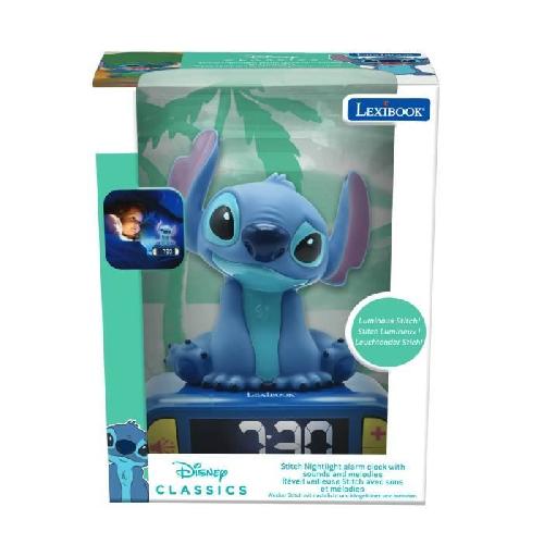 Reveil Enfant Réveil digital LEXIBOOK - Stitch 3D lumineux et sonore - Bleu - Enfant - Garantie 2 ans
