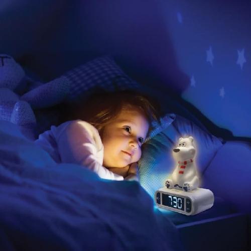 Reveil Enfant Réveil digital Ours Polaire avec veilleuse lumineuse en 3D et effets sonores - LEXIBOOK