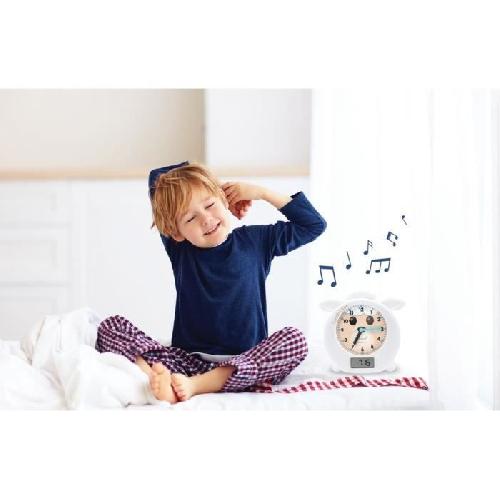 Reveil Enfant Reveil educatif LEXIBOOK - Leon - Coach de Sommeil - Conteur d'histoires et lumieres multicolores - Blanc - Enfant