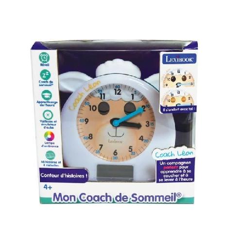 Reveil Enfant Reveil educatif LEXIBOOK - Leon - Coach de Sommeil - Conteur d'histoires et lumieres multicolores - Blanc - Enfant