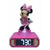Reveil Enfant Réveil digital Minnie 3D avec veilleuse lumineuse et effets sonores - LEXIBOOK - Pile - Rose et noir
