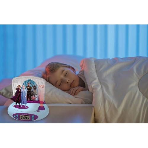 Reveil Enfant Réveil Projecteur La Reine des Neiges 2 - Effets sonores et veilleuse intégrée - LEXIBOOK