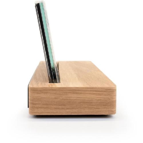 Radio Reveil Reveil station meteo - THOMSON - Bois clair - Affichage temperature. Hygrometrie. Double alarme. USB-C. Sonde sans fil