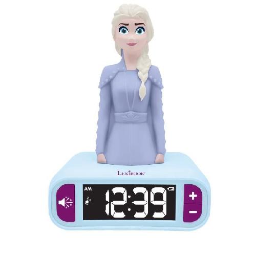 Reveil Enfant Reveil veilleuse digital LEXIBOOK - La Reine Des Neiges 2 - 3D lumineux et sonore - Blanc et violet - Enfant