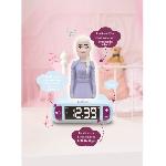 Reveil Enfant Reveil veilleuse digital LEXIBOOK - La Reine Des Neiges 2 - 3D lumineux et sonore - Blanc et violet - Enfant