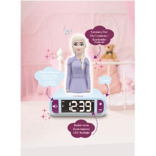 Reveil Enfant Reveil veilleuse digital LEXIBOOK - La Reine Des Neiges 2 - 3D lumineux et sonore - Blanc et violet - Enfant