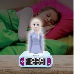 Reveil Enfant Reveil veilleuse digital LEXIBOOK - La Reine Des Neiges 2 - 3D lumineux et sonore - Blanc et violet - Enfant