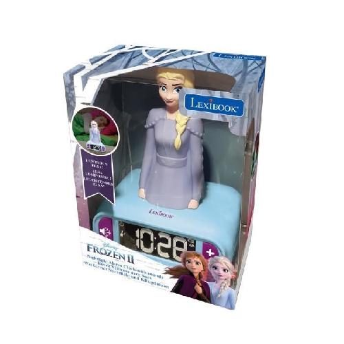 Reveil Enfant Reveil veilleuse digital LEXIBOOK - La Reine Des Neiges 2 - 3D lumineux et sonore - Blanc et violet - Enfant
