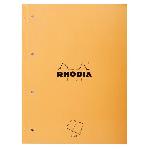 Cahier RHODIA - Cahier de notes agrafe - 22.3 x 29.7 - 160 pages detachables perforees - Seyes - Papier Velin Surfin P.E.F.C 80G - Orange