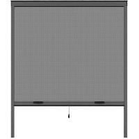 Rideau - Store - Accessoire Moustiquaire de fenetre L125 x H145 cm en aluminium  gris anthracite - Recoupable en largeur et hauteur