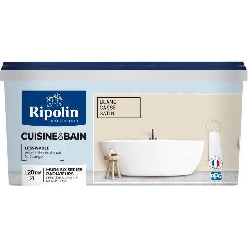 Peinture - Vernis - Traitement (lasure - Effets Decoratifs) RIPOLIN CUISINE ET BAIN BLANC CASSE satin 2L