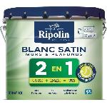 Peinture - Vernis - Traitement (lasure - Effets Decoratifs) RIPOLIN Peinture blanche pour murs et plafonds avec sous-couche integre - Blanc satin - 10 L