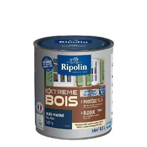 Peinture - Vernis - Traitement (lasure - Effets Decoratifs) RIPOLIN Peinture Bois Satin Haute Protection 10 ans qui Protege et Magnifie vos Bois - Bleu marine