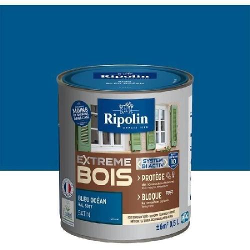 Peinture - Vernis - Traitement (lasure - Effets Decoratifs) RIPOLIN Peinture Bois Satin Haute Protection 10 ans qui Protege et Magnifie vos Bois - Bleu ocean