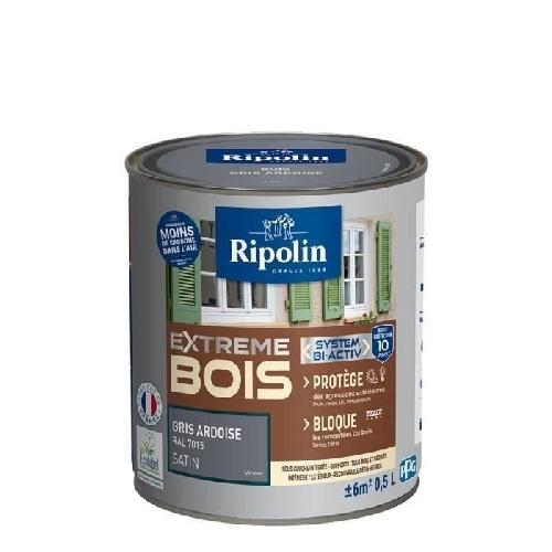 Peinture - Vernis - Traitement (lasure - Effets Decoratifs) RIPOLIN Peinture Bois Satin Haute Protection 10 ans qui Protege et Magnifie vos Bois - Gris ardoise