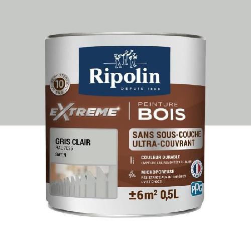 Peinture - Vernis - Traitement (lasure - Effets Decoratifs) RIPOLIN Peinture Bois Satin Haute Protection 10 ans qui Protege et Magnifie vos Bois - Gris clair